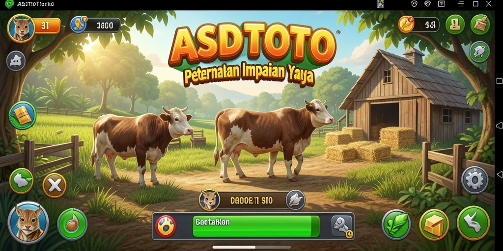 Screenshot ASDTOTO menampilkan peternakan indah dengan berbagai tanaman.