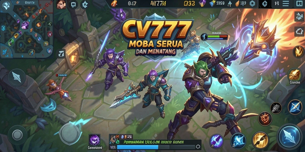 Gameplay seru dalam pertarungan strategis MOBA.