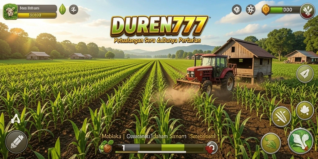 Tangkapan layar DUREN777 yang menunjukkan kebun subur dan tanaman yang beragam.