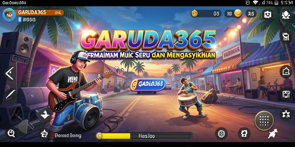 Screenshot GARUDA365 yang menampilkan gameplay musik yang seru.