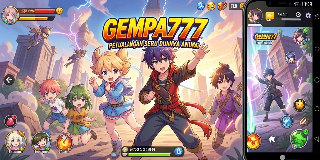 Tampilan gameplay GEMPA777 dengan karakter Anime yang beraksi.