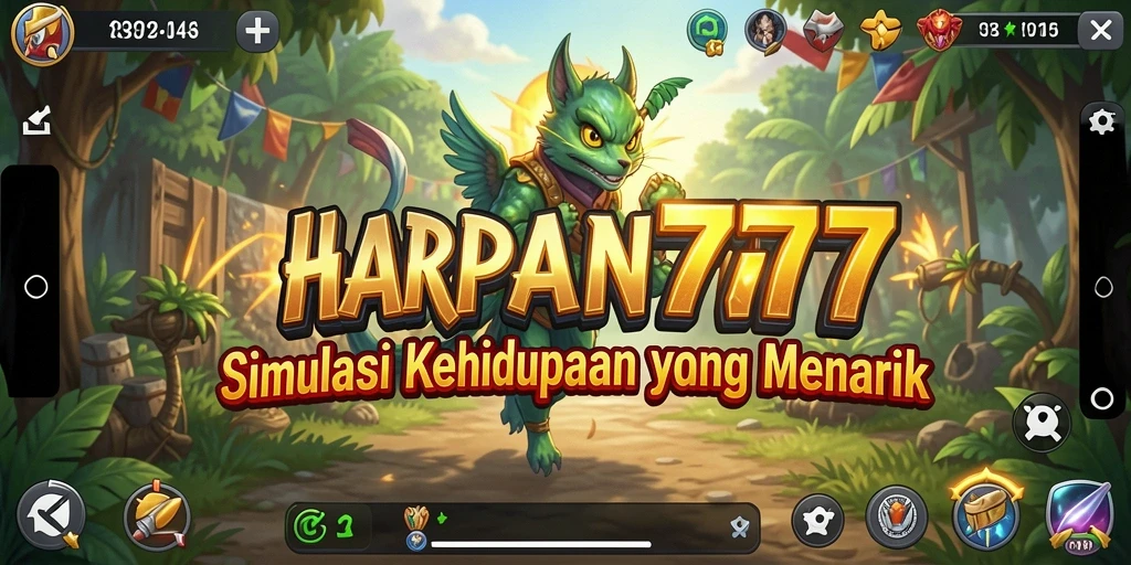Tangkapan layar utama HARAPAN777 menampilkan gameplay simulasi interaktif.