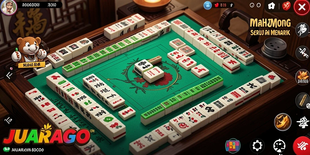 Tampilan utama JUARAGO yang menarik dengan gameplay Mahjong yang seru.
