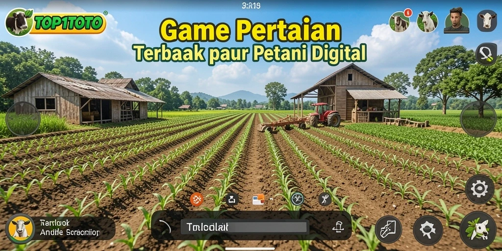 Tangkapan layar utama <strong>TOP1TOTO</strong> yang menampilkan proses bercocok tanam yang seru.